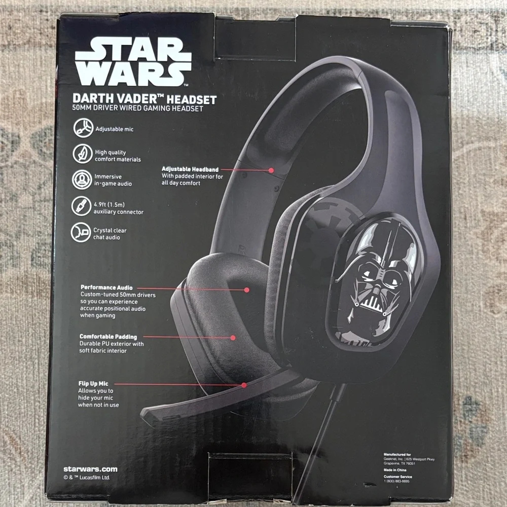 Disney Star Wars Darth Vader Gaming Headset - Black and Red